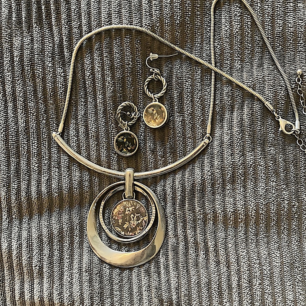 Silver costume jewelry set